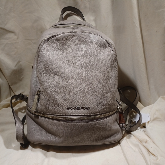 Michael Kors Taupe Leather Backpack - Picture 1 of 10